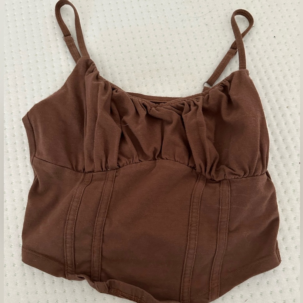 hollister corset style tank top. size small, adjustable straps.